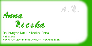 anna micska business card